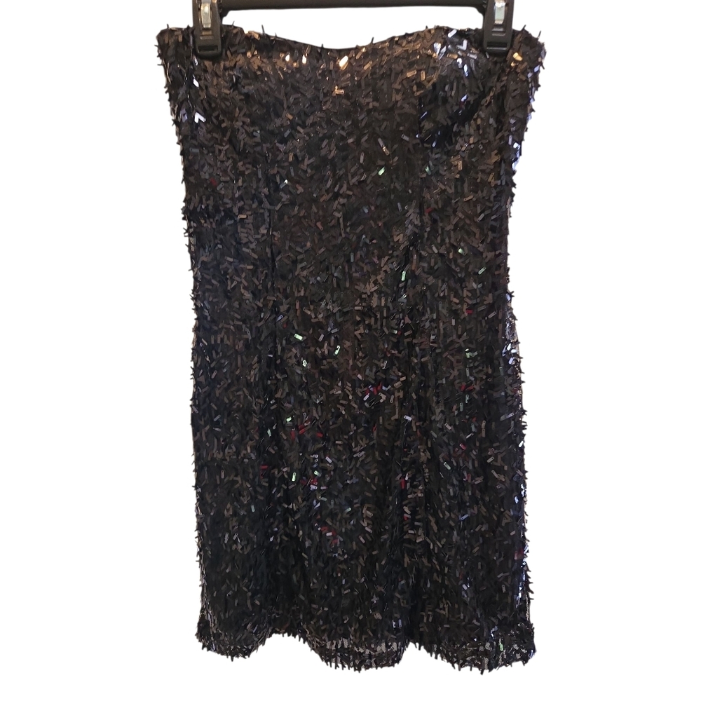 Wet Seal Black Strapless Sequin Dress SZ S - Picture 2 of 5
